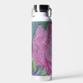 Rosa Pink mit Regentropfen  Trinkflasche (Vorne)