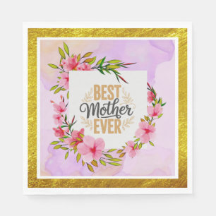 Rosa Pink Muttertag I Die beste Mutter überhaupt Serviette
