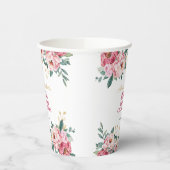 Rosa Pink Peony Blume Gold Leaf Geburtstag Pappbecher (Links)