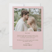 Rosa Pink Peony Blume mit Foto Danke Karte (Rückseite)