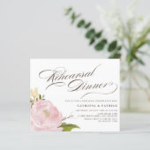 Rosa Pink Peony Probe Dinner Einladung (Stehend Vorderseite)
