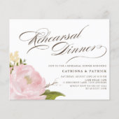 Rosa Pink Peony Probe Dinner Einladung (Vorderseite)
