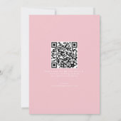 Rosa Pink Peony Simple Save the Date No Foto QR (Rückseite)