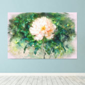 *~* Rosa Pink Peony TV2 Stretched Canvas Print Leinwanddruck (Insitu (Holzboden))