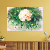 *~* Rosa Pink Peony TV2 Stretched Canvas Print Leinwanddruck (Insitu (Wohnzimmer))