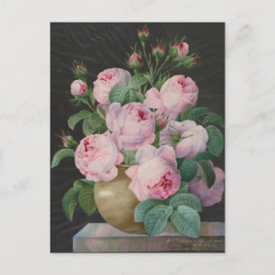 Rosa 'Pink Roses' in einer Vase von Pierre Joseph Postkarte