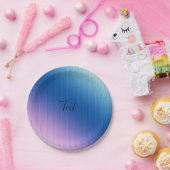 Rosa, pink , Streifen , ombre , rosa Farbverlauf Pappteller (Party)