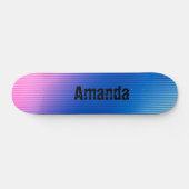 Rosa, pink, Streifen, ombre Skateboard (Horizontal)
