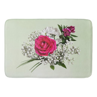 Rosa Pink umgeben von Baby’s Breath Badematte