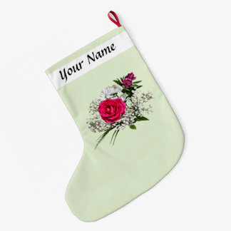 Rosa Pink umgeben von Baby’s Breath Großer Weihnachtsstrumpf