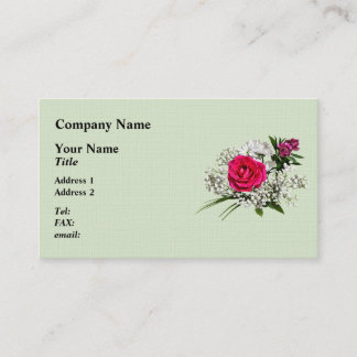 Rosa Pink umgeben von Baby’s Breath Visitenkarte