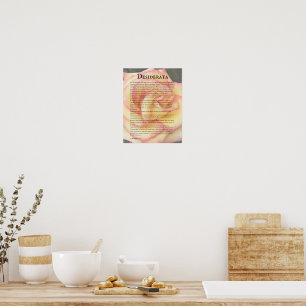 Rosa Pink und Gelb und Desiderata-Gedicht Poster