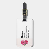 Rosa Pink und Weiß Gepäckanhänger (Vorderseite vertikal)