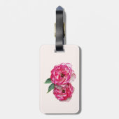 Rosa Pink und Weiß Gepäckanhänger (Rückseite vertikal)