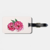 Rosa Pink und Weiß Gepäckanhänger (Rückseite horizontal)