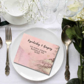 Rosa Pink Winter Schneegebiet Pine Tree Weihnachts All In One Einladung