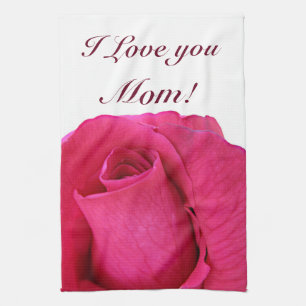 Rosa Pinke Ich liebe dich Mama Küchentuch