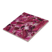 Rosa pinkfarbenes weißes Achat-Goldgeometrische Fliese (Seite)