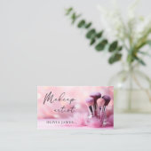 Rosa Pinsel Makeup Artist Cosmetic Visitenkarte (Stehend Vorderseite)
