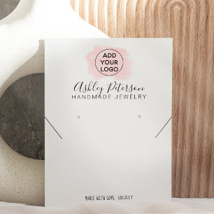 Rosa Pinselstrich Logo Schmuck Ohrring Halskette Visitenkarte