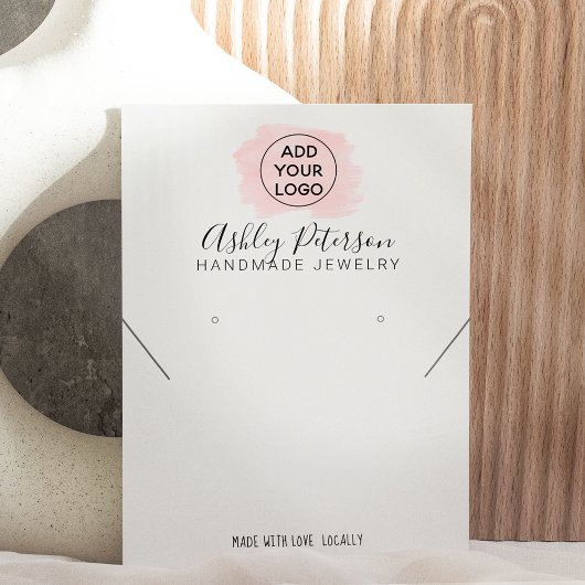 Rosa Pinselstrich Logo Schmuck Ohrring Halskette Visitenkarte