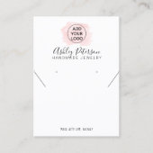 Rosa Pinselstrich Logo Schmuck Ohrring Halskette Visitenkarte (Vorderseite)