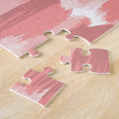 Rosa Pinselstriche Schlaganfälle Ölmuster Puzzle (Seite)