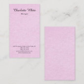 Rosa Pinselstriche Script Moderne Feminine Elegant Visitenkarte (Vorne/Hinten)