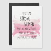 Rosa Pinselstriche Starke Frauenförderung Magnetkarte (Vorne/Hinten)