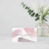 Rosa Pinselstriche Weiße moderne Visitenkarte (Stehend Vorderseite)