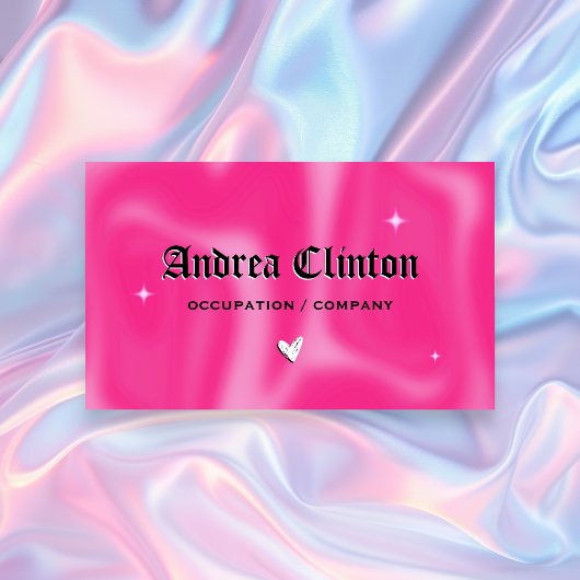 Rosa Pinselstriche y2k Retro Visitenkarte