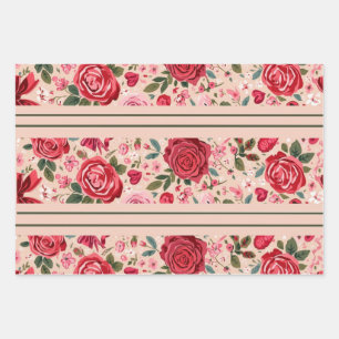 Rosa Pinstripe Geschenkpapier Set