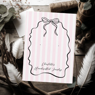 Rosa Pinstripe Ribbon Ohrring Schmuckkarte