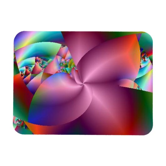 Rosa Pinwheel Abstrakt Magnet (Horizontal)