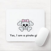 rosa Pirat ja bin ich ein Piratenmädchen! Mousepad (Mit Mouse)