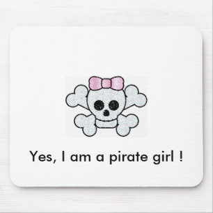 rosa Pirat ja bin ich ein Piratenmädchen! Mousepad