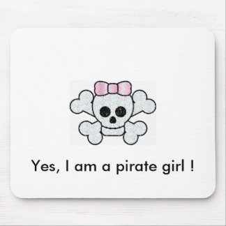 rosa Pirat ja bin ich ein Piratenmädchen! Mousepad