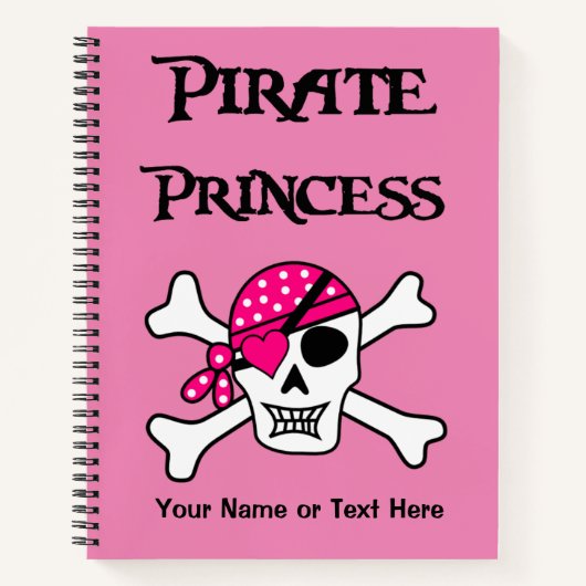 Rosa Pirate Princess Notizblock (Vorderseite)