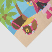 Rosa Piraten-Mädchen-Geburtstags-Party Seidenpapier (Ausschnitt)