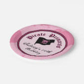 Rosa Piraten-Prinzessin Party Pappteller (Schrägansicht)