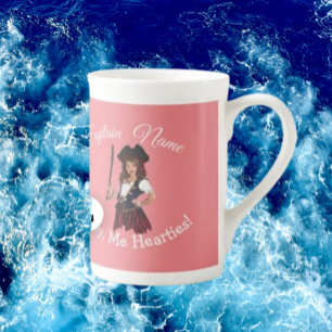 Rosa Piratenmädchen Porzellantasse