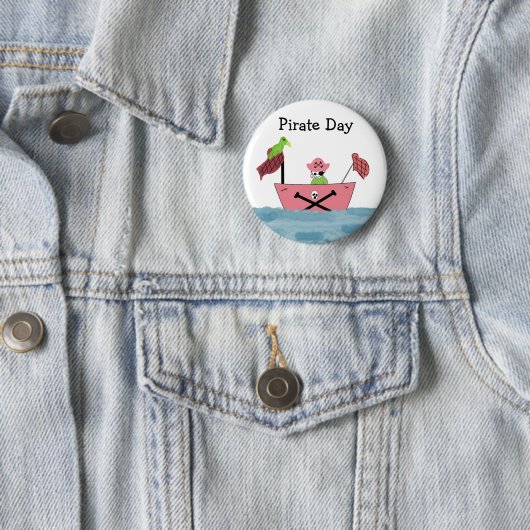 Rosa Piratenschiff Button (Beispiel)