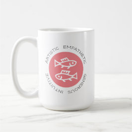 Rosa Pisces Logo Zodiac Star Sternzeichen Sternzei Kaffeetasse