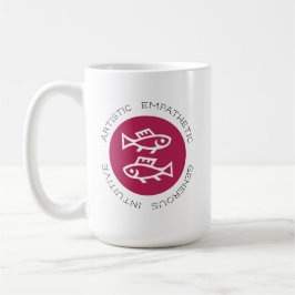 Rosa Pisces Logo Zodiac Star Sternzeichen Sternzei Kaffeetasse