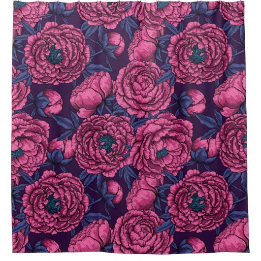 Rosa Piselbuquet Duschvorhang (Vorderseite)