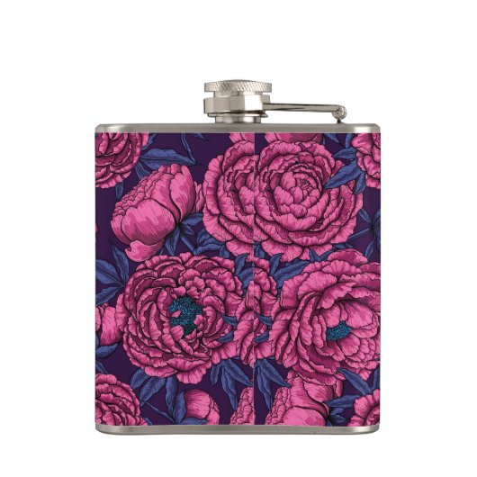 Rosa Piselbuquet Flachmann (Rückseite)