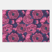 Rosa Piselbuquet Geschenkpapier Set (Vorderseite)