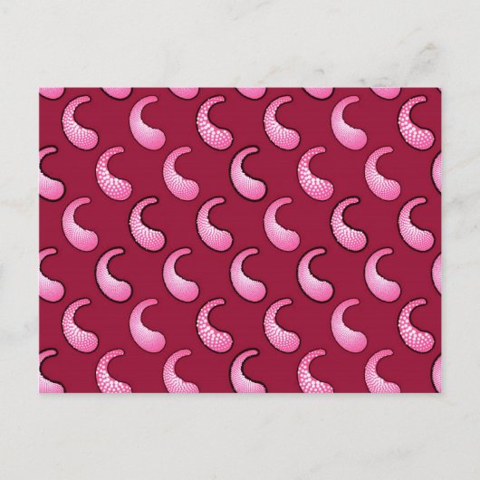 Rosa Pisley auf Maroon Postkarte (Vorderseite)