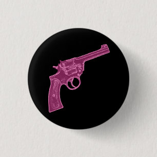 Rosa Pistolenknopf Button