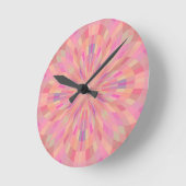 Rosa Pixel 2 Runde Wanduhr (Winkel)